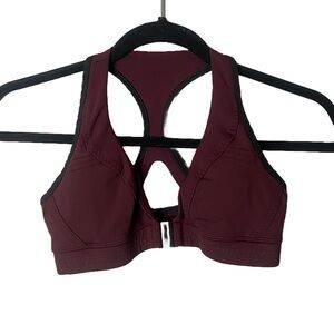 Lululemon Women’s Size 4 Sports Bra Front Closure Burgundy Black